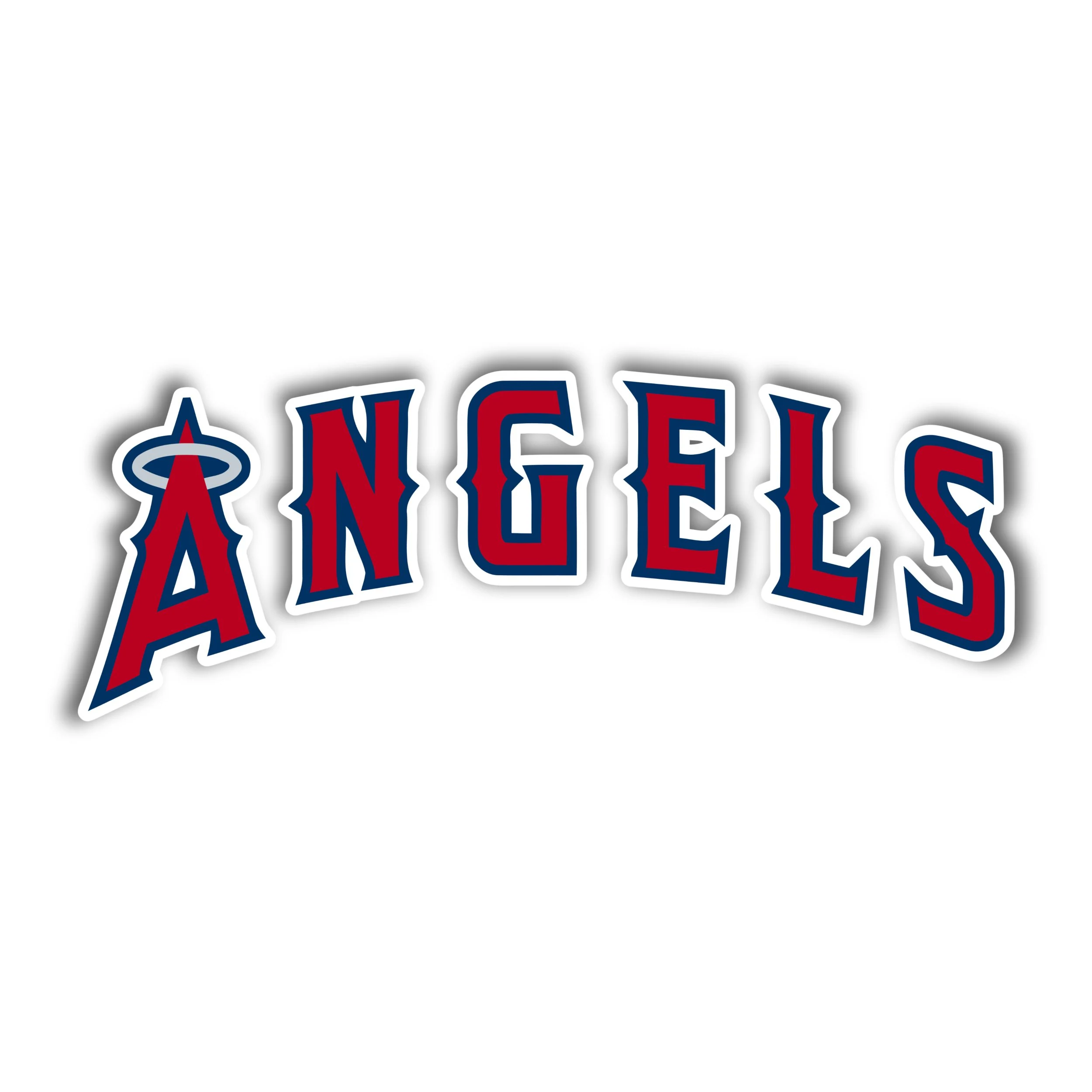 Los Angeles Angels - Angels Curved - Full Color Vinyl Sticker - Custom Size