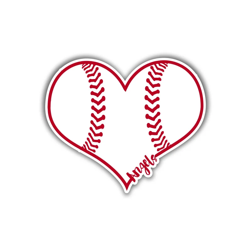 Los Angeles Angels - Heart - Full Color Vinyl Sticker - Custom Size