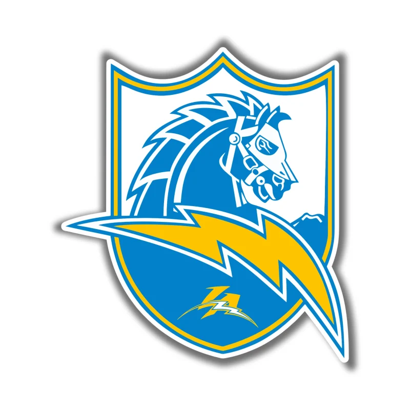 Los Angeles Chargers - Light Horse Shield - Iron On DTF Transfer - Custom Size