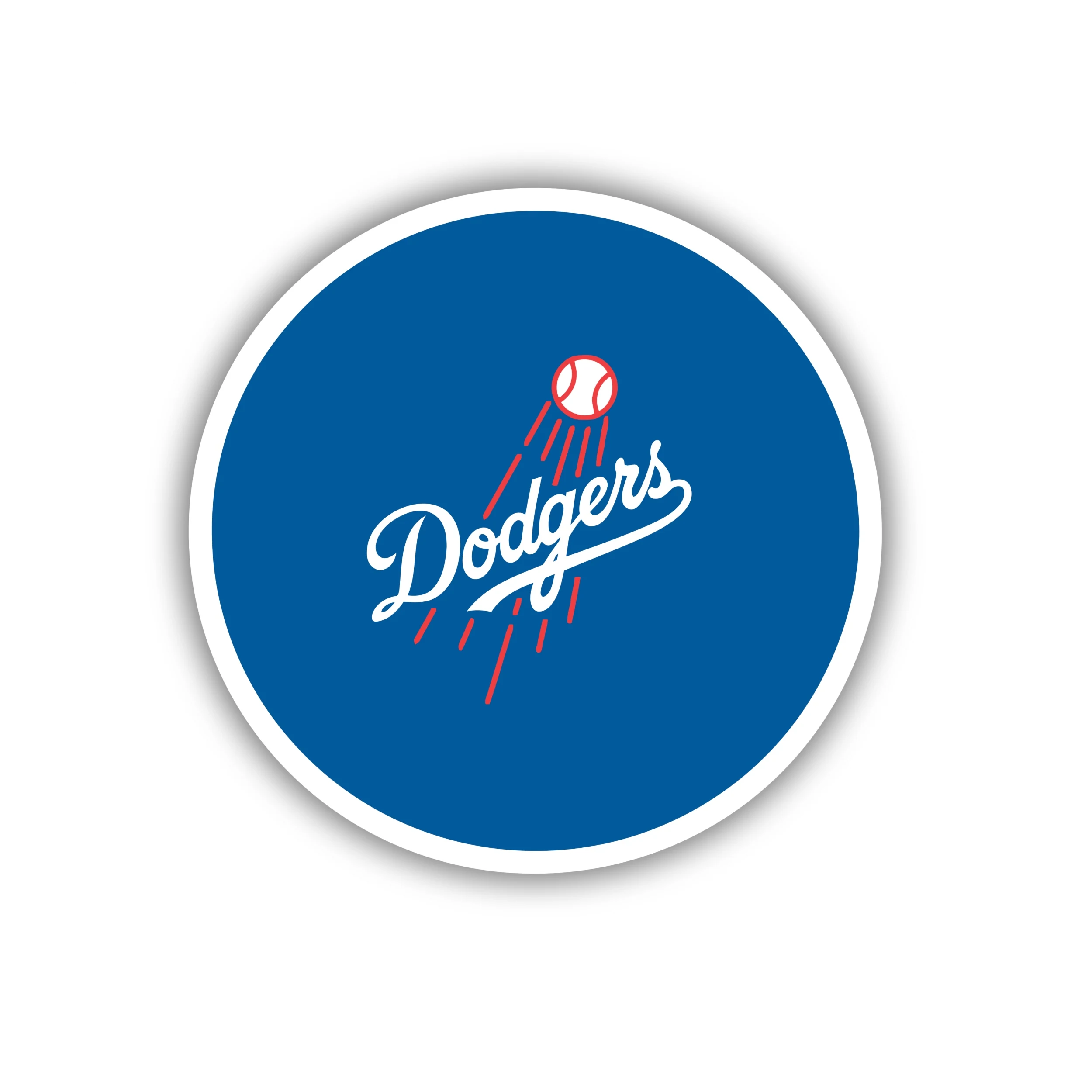 Los Angeles Dodgers - Circle With Dodgers - Iron On DTF Transfer - Custom Size