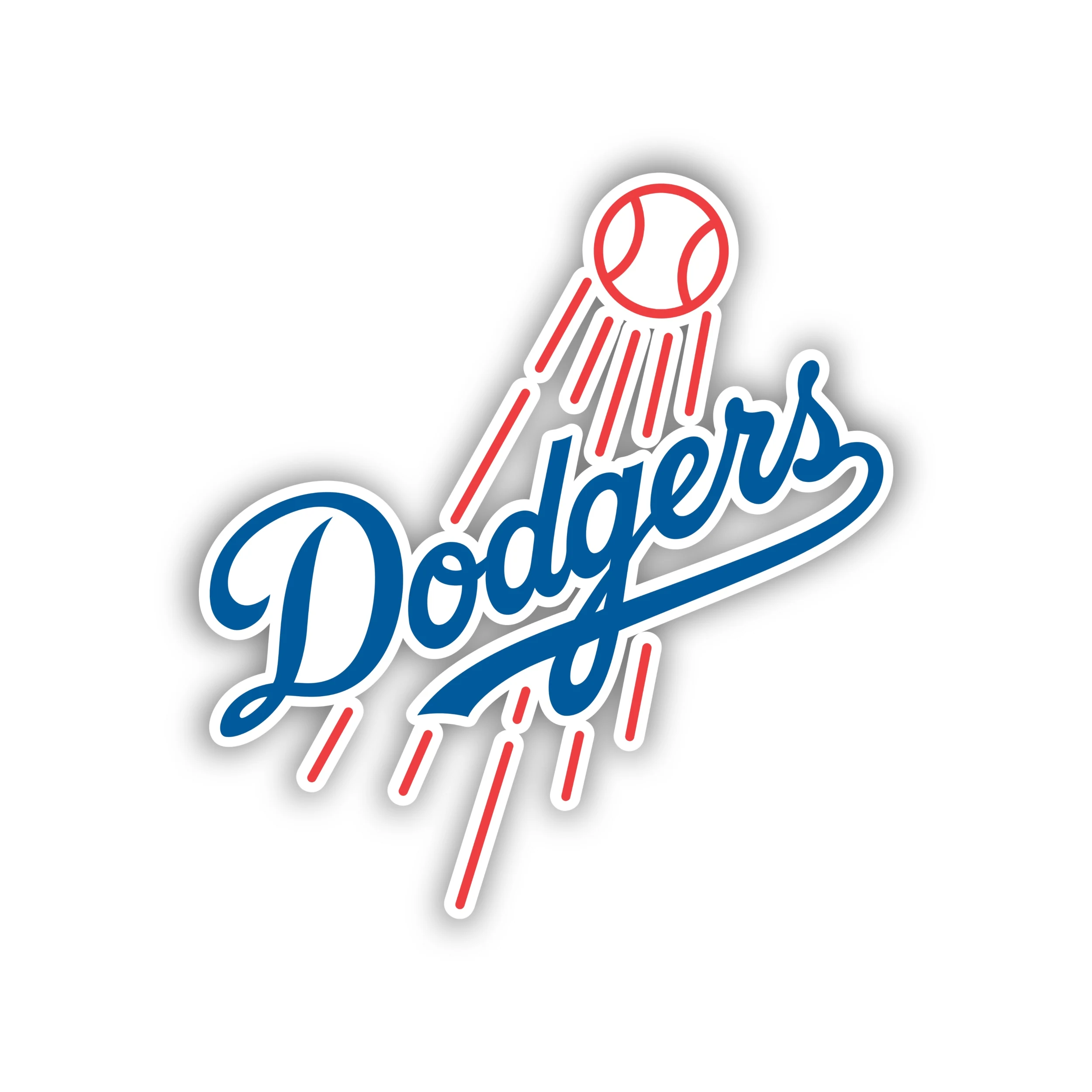Los Angeles Dodgers - Dodgers With Baseball - Iron On DTF Transfer - Custom Size