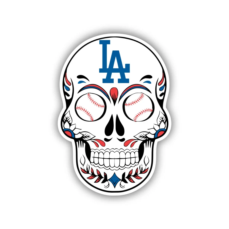 Los Angeles Dodgers - Sugar Skull - Temporary Tattoo