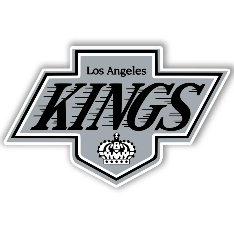Los Angeles Kings - Gray Background With Kings - Full Color Vinyl Sticker - Custom Size
