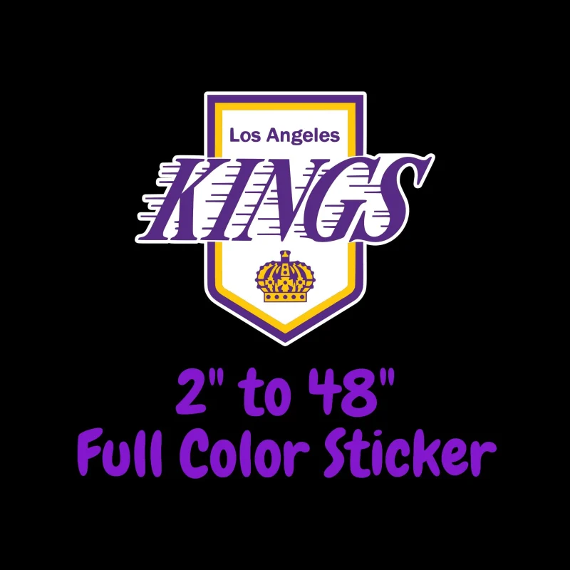 Los Angeles Kings - Purple Kings With Lines And Crown - Full Color Vinyl Sticker - Custom Size