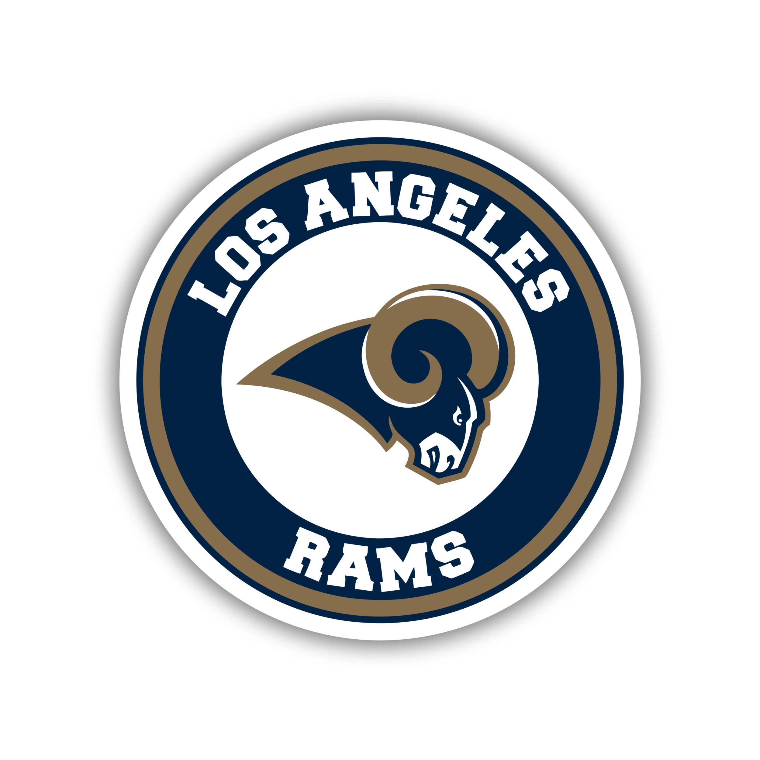 Los Angeles Rams - Blue and Gold Circle - Iron On DTF Transfer - Custom Size