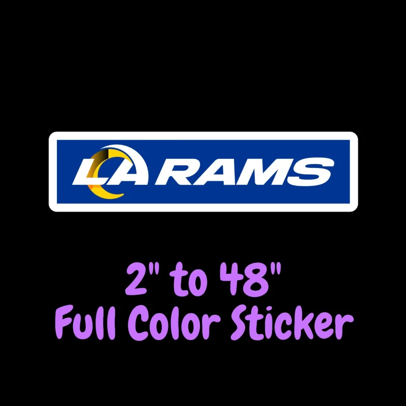 Los Angeles Rams Full Color Vinyl Sticker - Custom Size