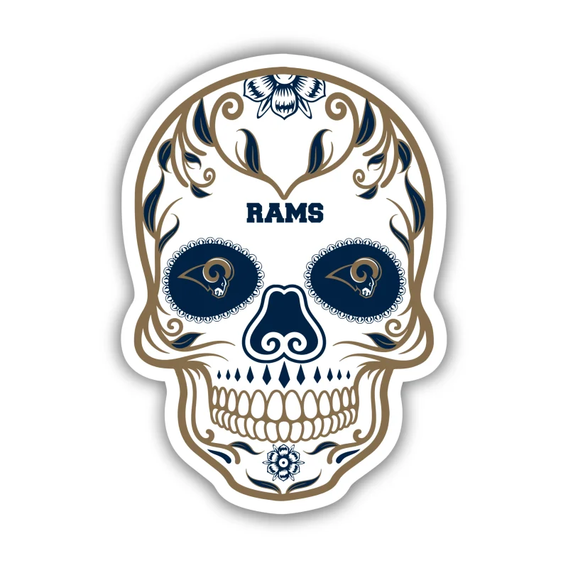 Los Angeles Rams - Sugar Skull - Iron On DTF Transfer - Custom Size