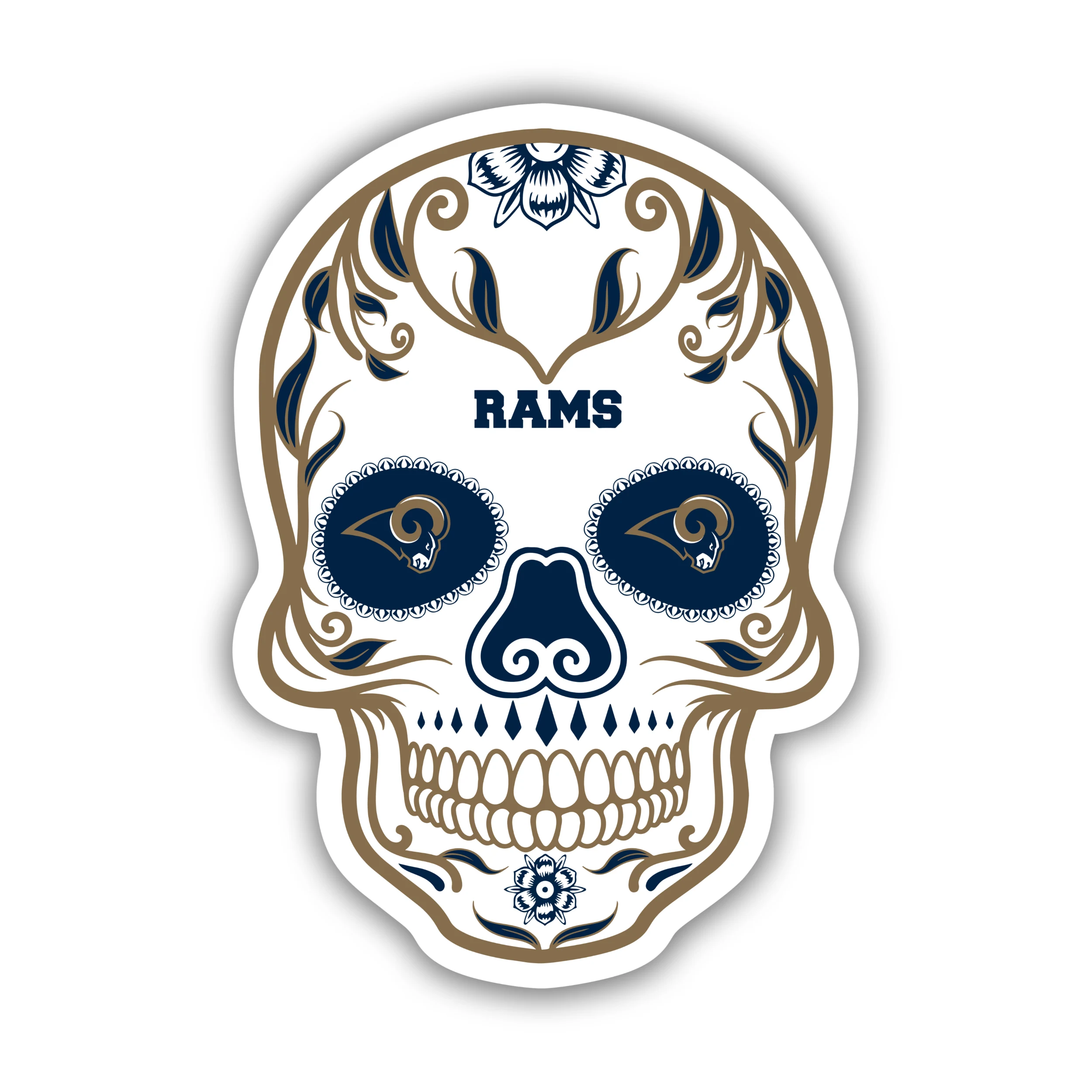 Los Angeles Rams - Sugar Skull - Temporary Tattoo