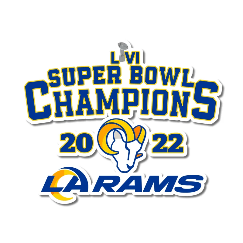 Los Angeles Rams Super Bowl Champion Full Color Vinyl Sticker - Custom Size