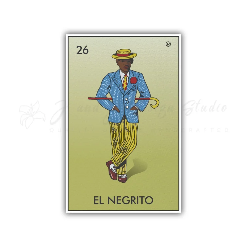 Loteria – El Negrito – Full Color Vinyl Decal – Custom Size
