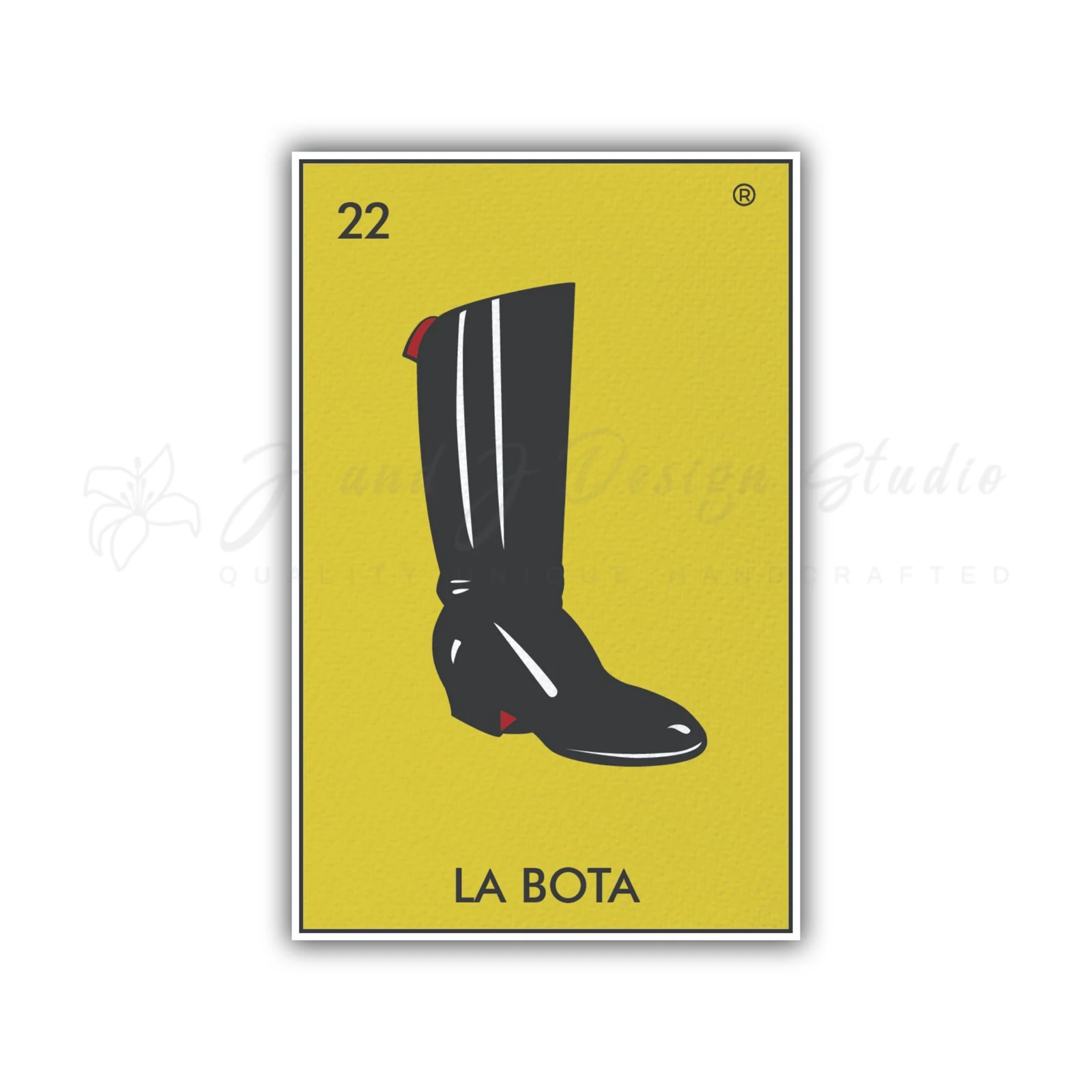 Loteria – La Bota – Full Color Vinyl Decal – Custom Size