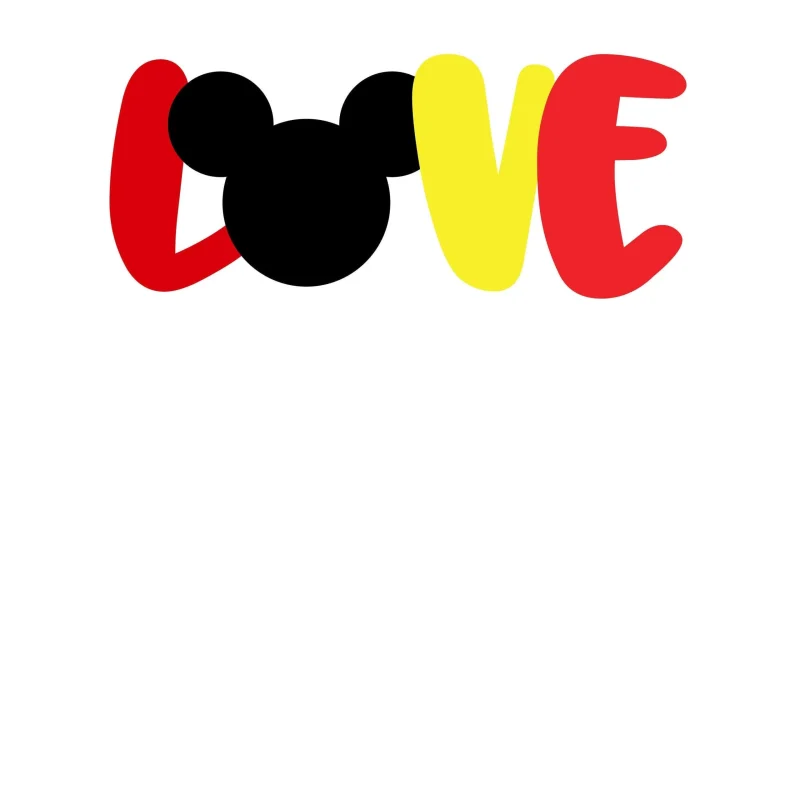 Love Mickey Mouse Vinyl Decal - Custom Size
