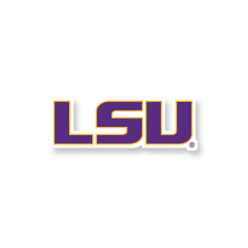 LSU Tigers - Alternate Logo - Full Color Vinyl Sticker - Custom Size