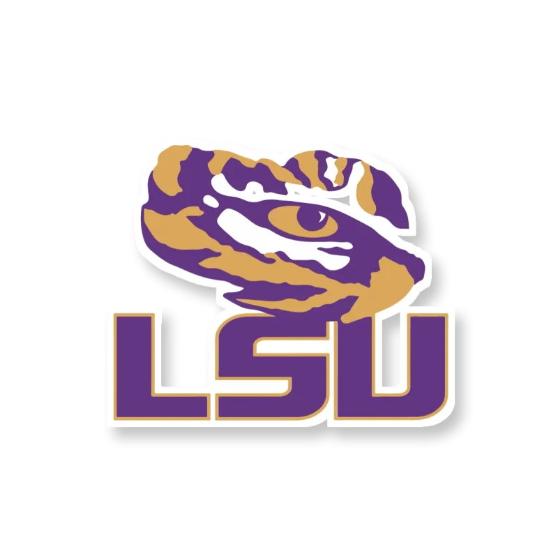 LSU Tigers - Logo 05 - Full Color Vinyl Sticker - Custom Size