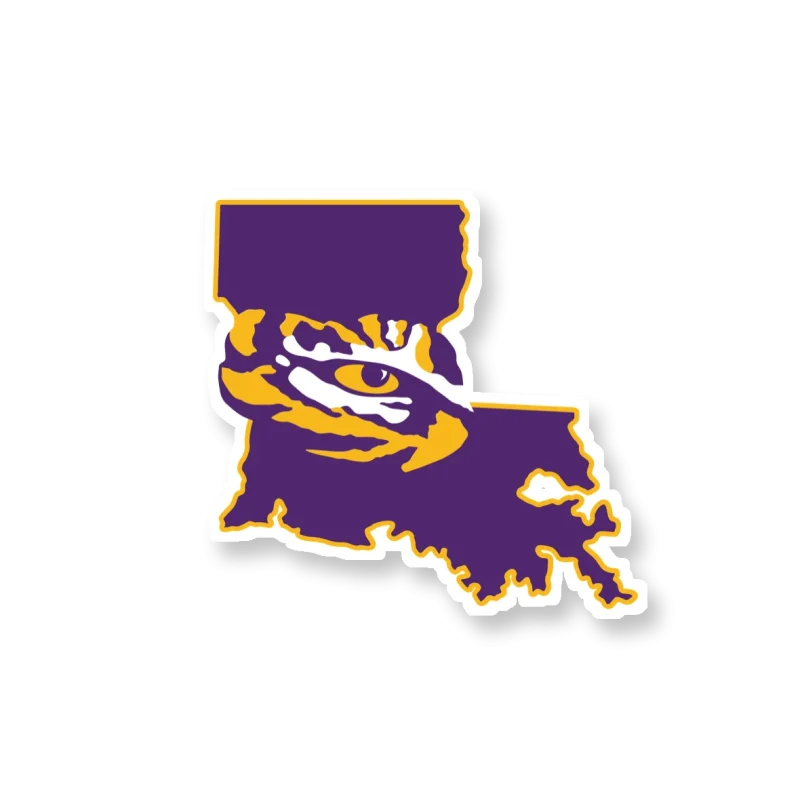 LSU Tigers - Logo 06 - Full Color Vinyl Sticker - Custom Size