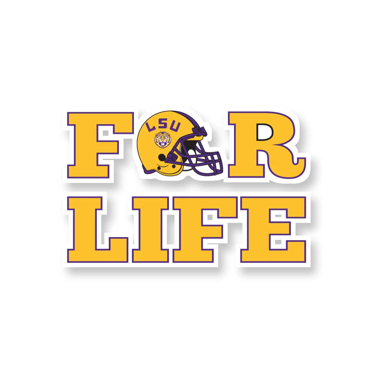 LSU Tigers - Logo 18 - Full Color Vinyl Sticker - Custom Size