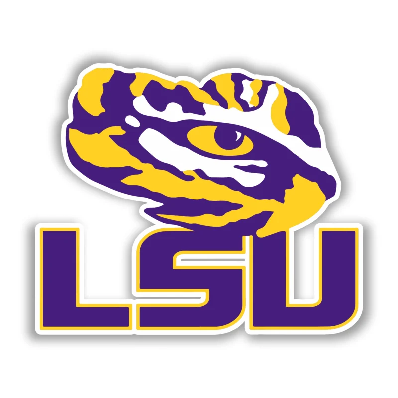 LSU Tigers - Tiger Eye with Lettering - Iron On DTF Transfer - Custom Size