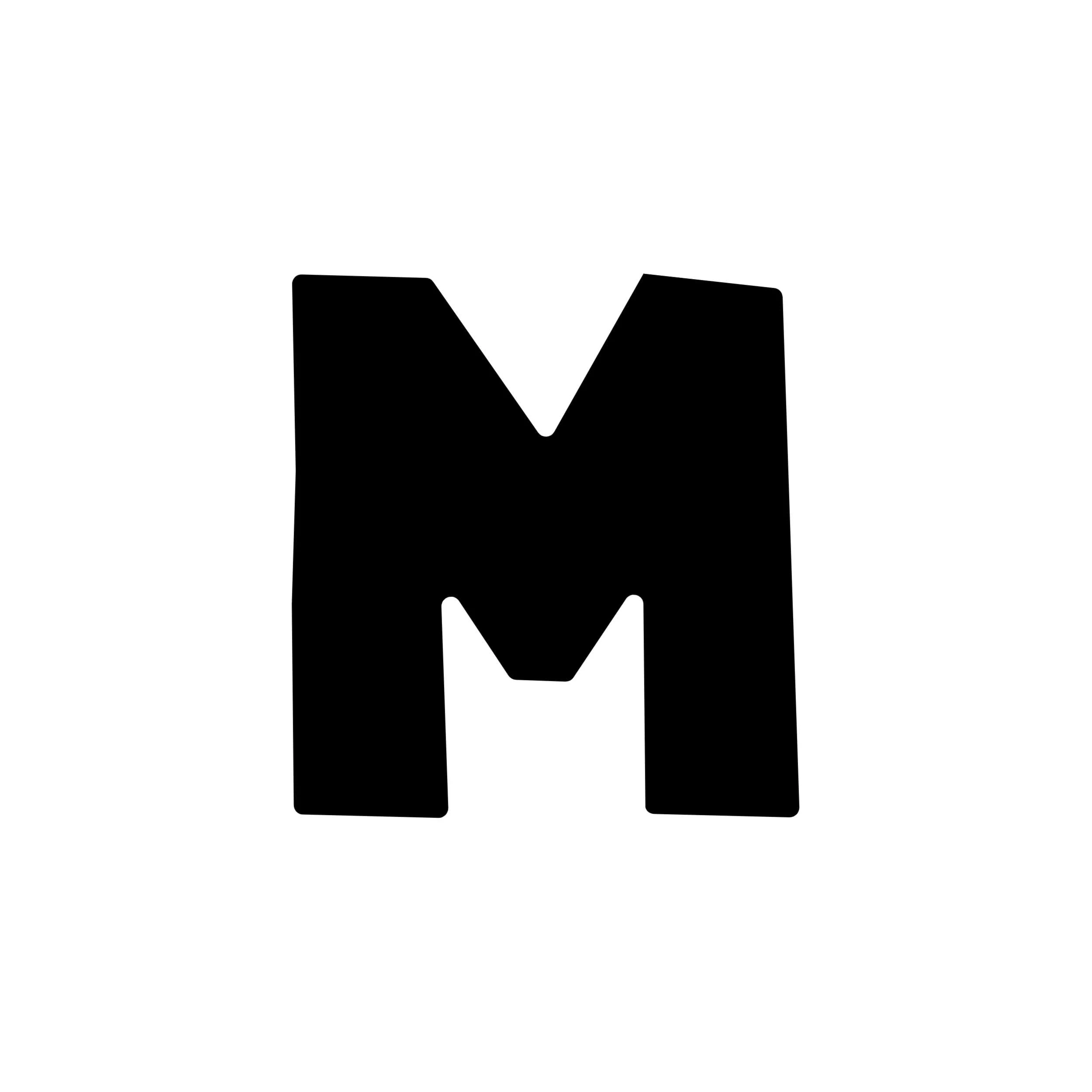 M - Alphabet - Vinyl Decal - Custom Size