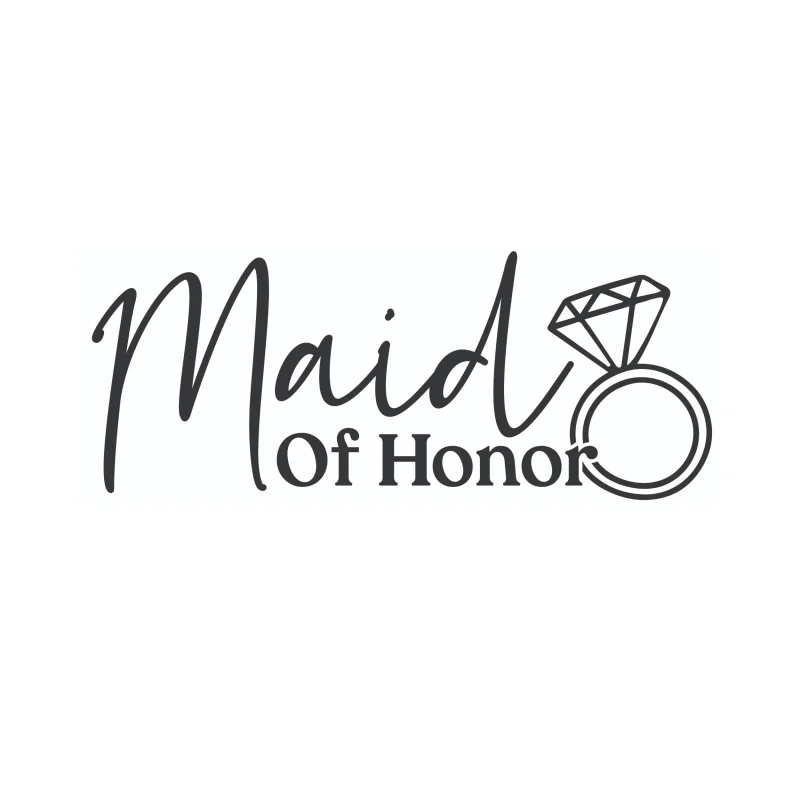 Maid Of Honor - Vinyl Decal - Custom Size