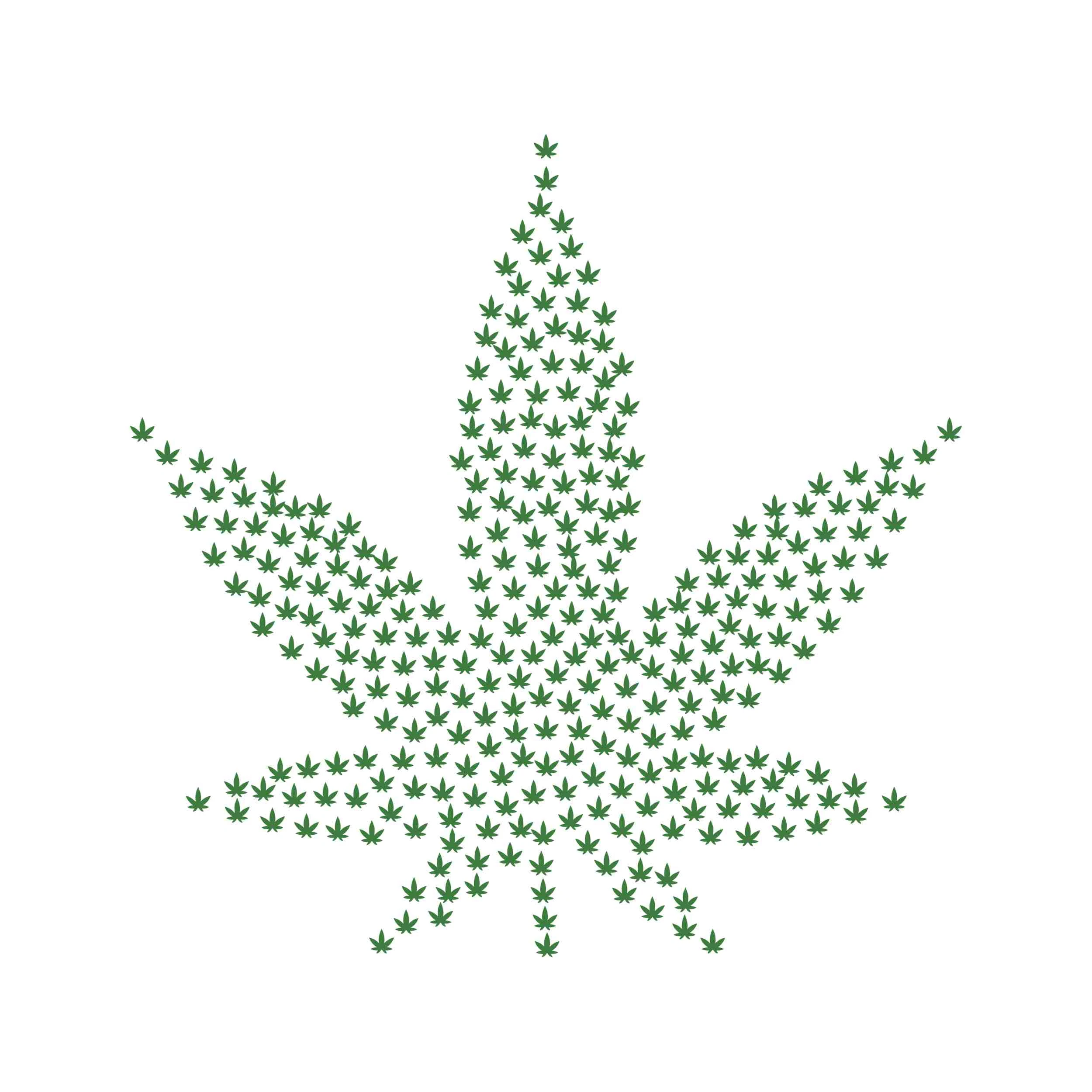 Marijuana Leaf - Iron On DTF Transfer - Custom Size