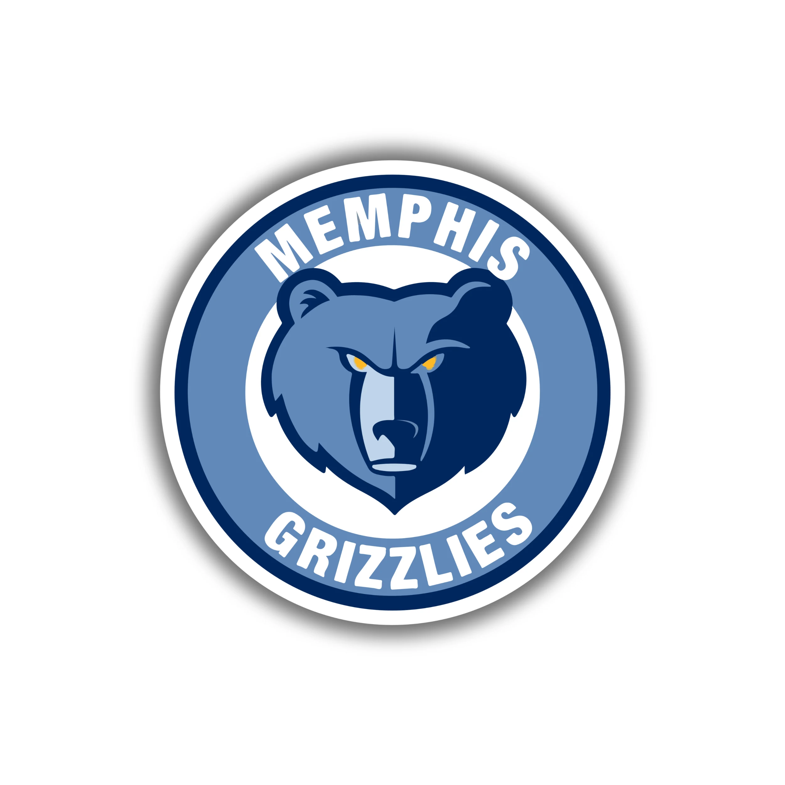 Memphis Grizzlies - Blue Circle With Grizzly Head - Temporary Tattoo
