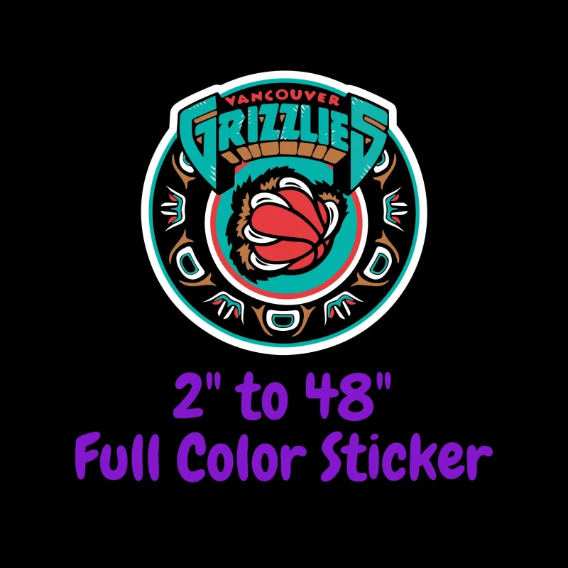 Memphis Grizzlies Full Color Vinyl Sticker - Custom Size