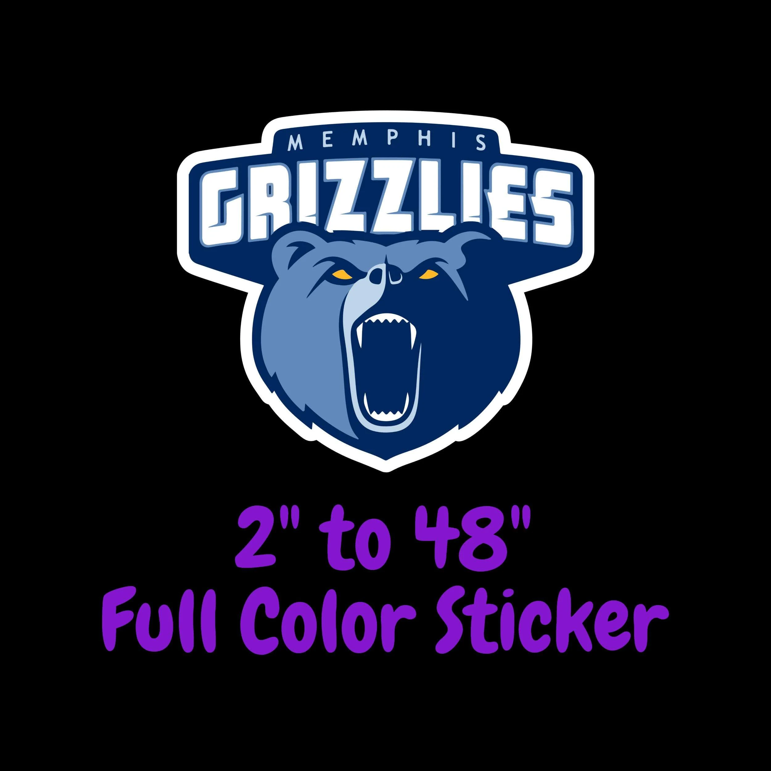 Memphis Grizzlies Full Color Vinyl Sticker - Custom Size