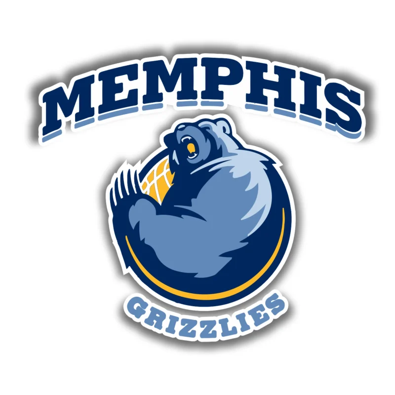 Memphis Grizzlies - Grizzly With Basketball And Name - Temporary Tattoo
