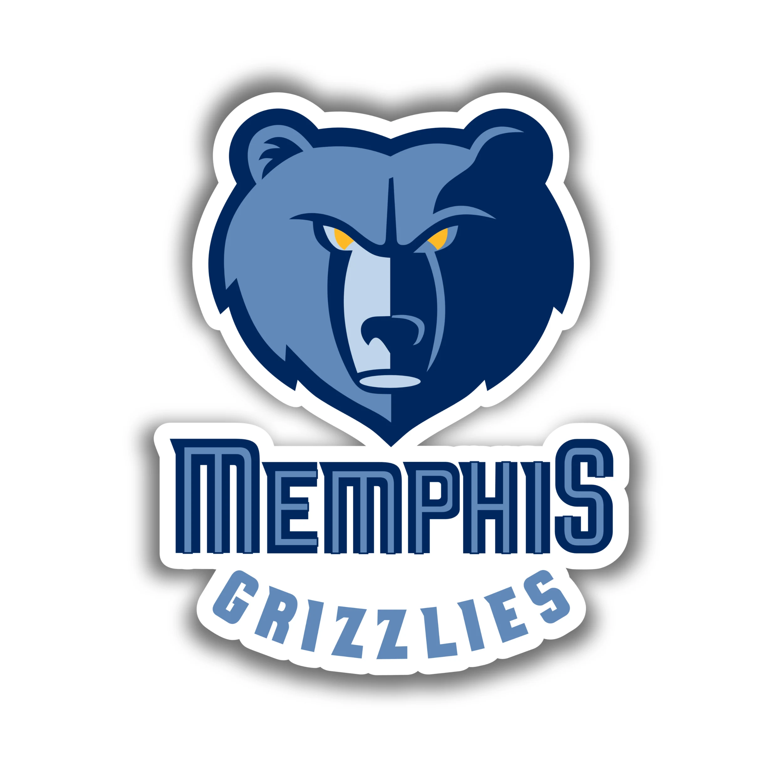Memphis Grizzlies - Head With Name Below - Iron On DTF Transfer - Custom Size