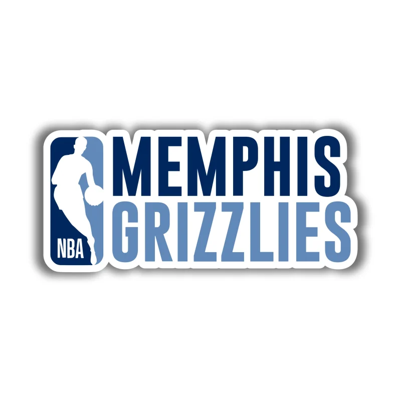 Memphis Grizzlies - NBA Logo With Name - Temporary Tattoo