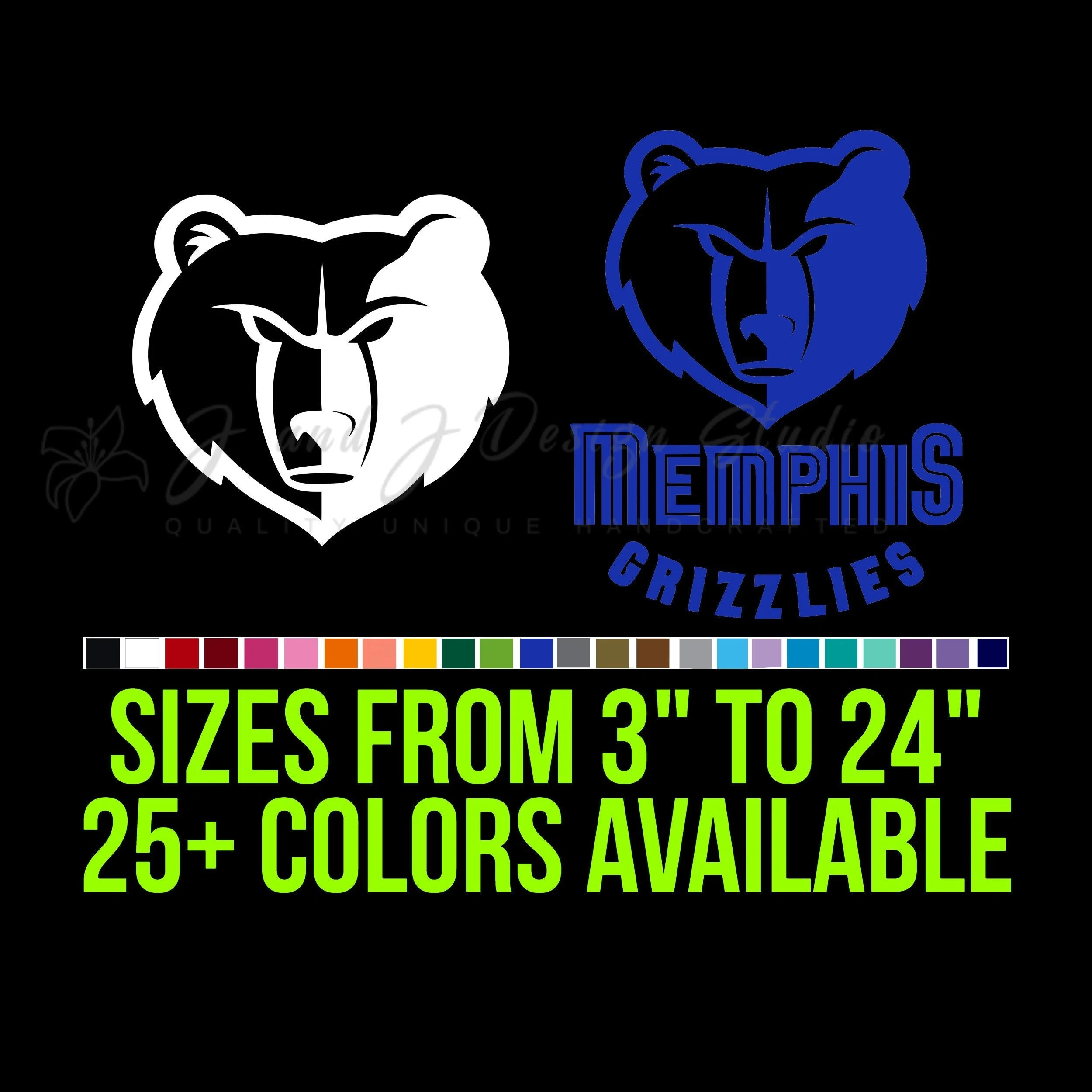 Memphis Grizzlies Vinyl Decal - Custom Size