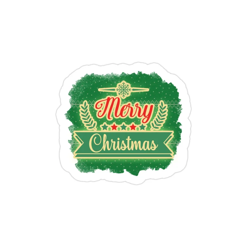 Merry Christmas Full Color Vinyl Sticker - Custom Size