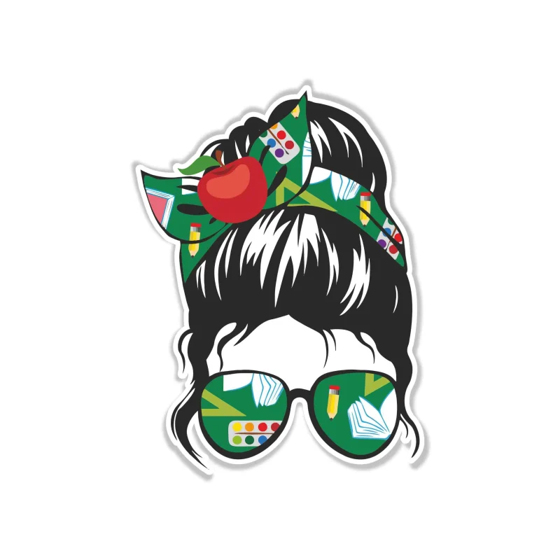 Messy Bun - Full Color Vinyl Decal - Custom Size