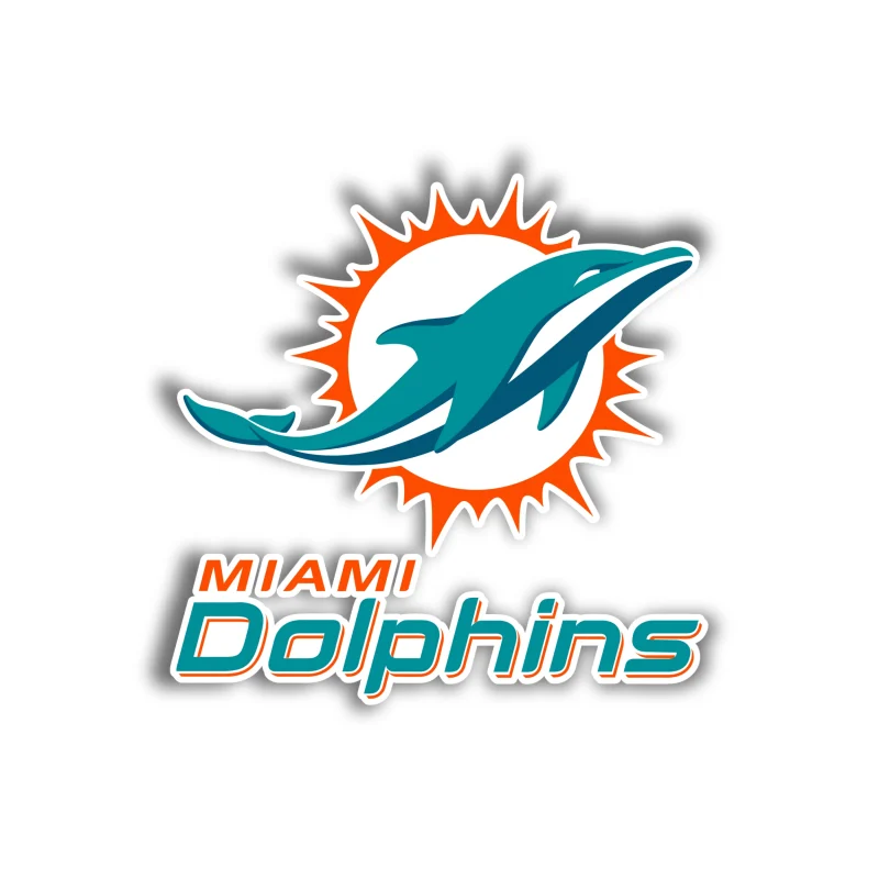 Miami Dolphins - Sun with Dolphin and Name - Temporary Tattoo