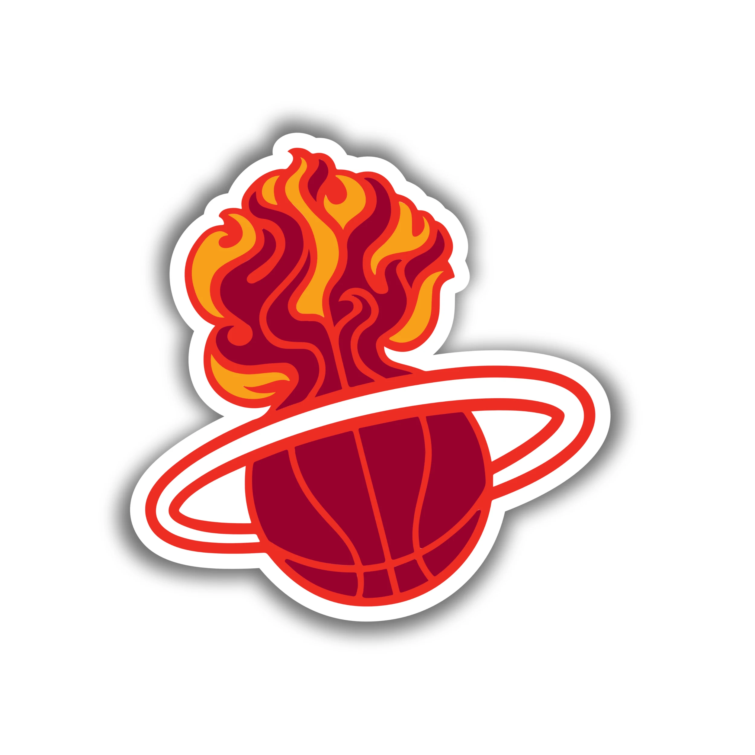 Miami Heat - Basketball With Flames And Halo - Temporary Tattoo