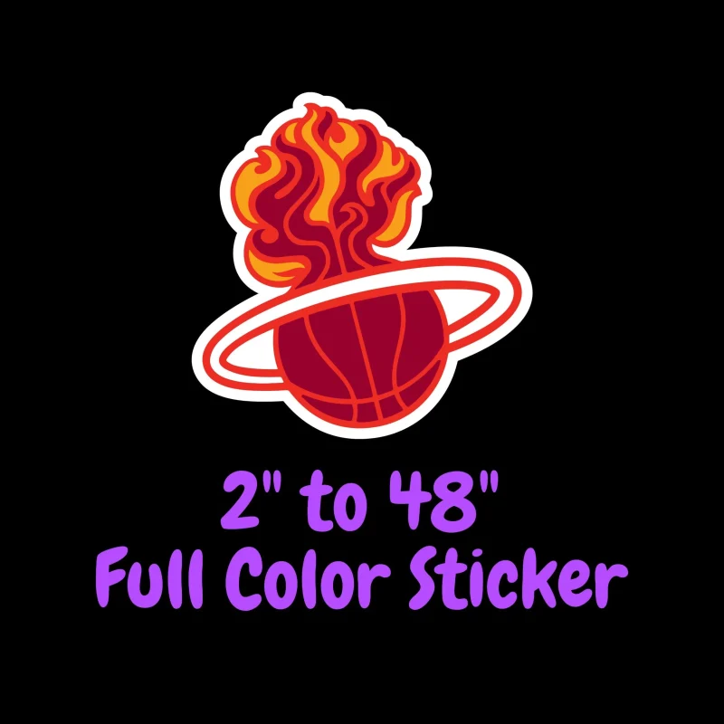 Miami Heat Full Color Vinyl Sticker - Custom Size