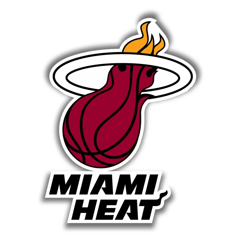 Miami Heat - Maroon Basketball With Name - Iron On DTF Transfer - Custom Size