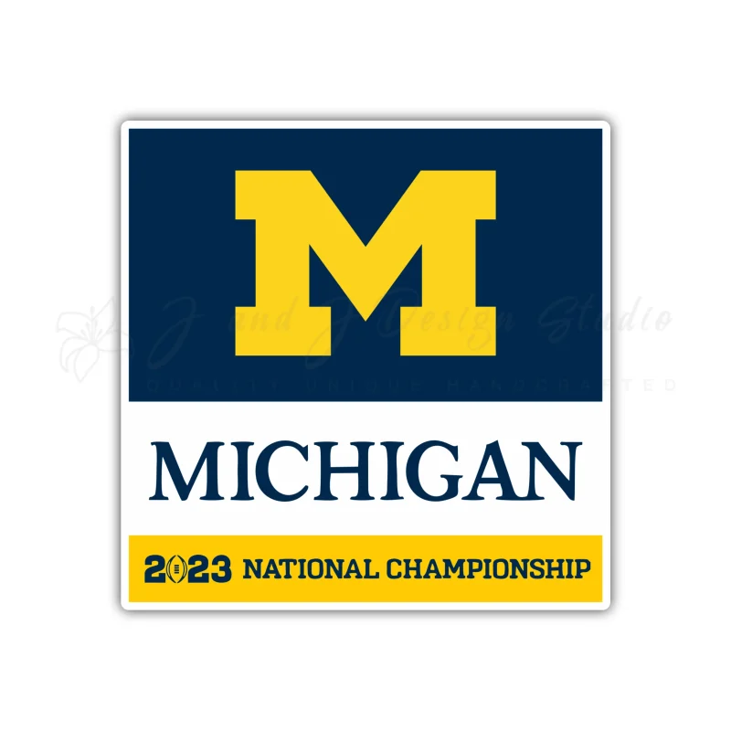 Michigan Wolverines - Nationals Championship #3 - Full Color Vinyl Decal - Custom Size