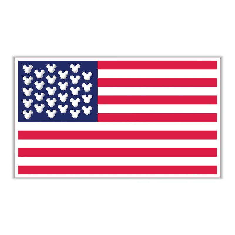 Mickey American Flag Full Color Vinyl Sticker - Custom Size