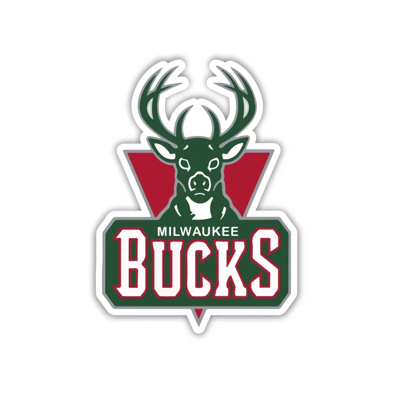 Milwaukee Bucks - Deer With Red Triangle And Name - Iron On DTF Transfer - Custom Size