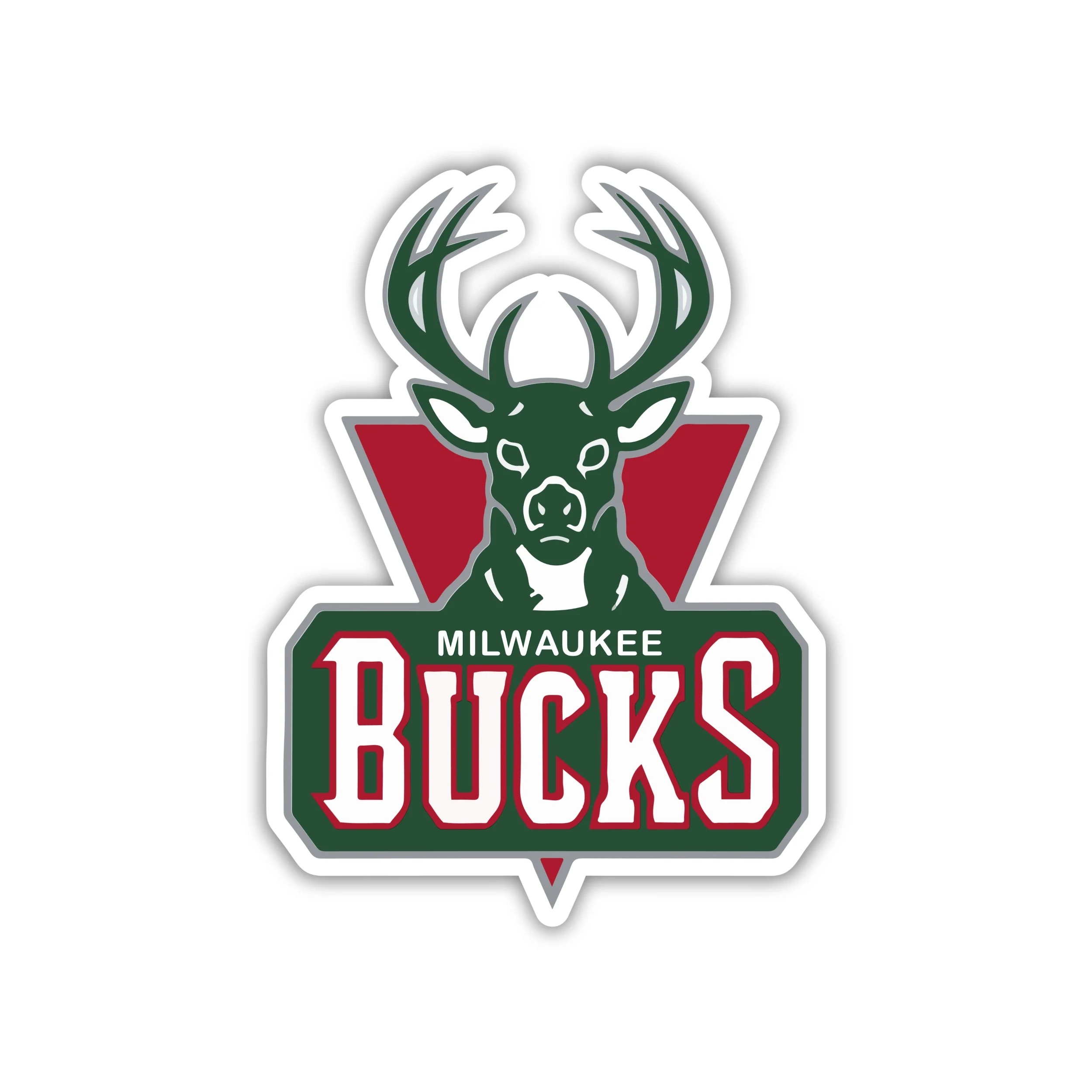 Milwaukee Bucks - Deer With Red Triangle And Name - Temporary Tattoo