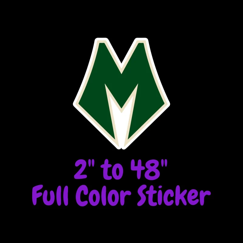 Milwaukee Bucks Full Color Vinyl Sticker - Custom Size