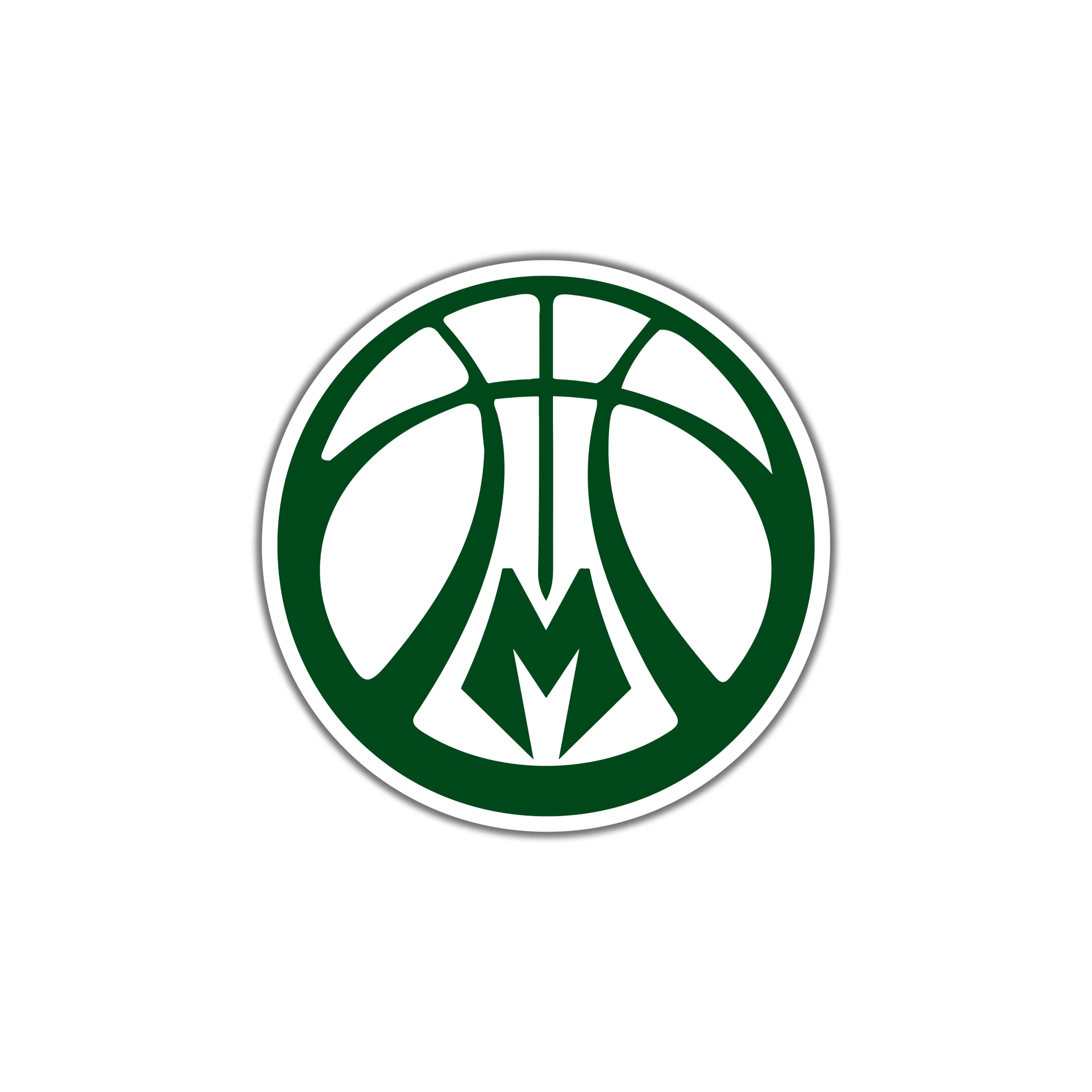 Milwaukee Bucks - Green Basketball With M - Temporary Tattoo