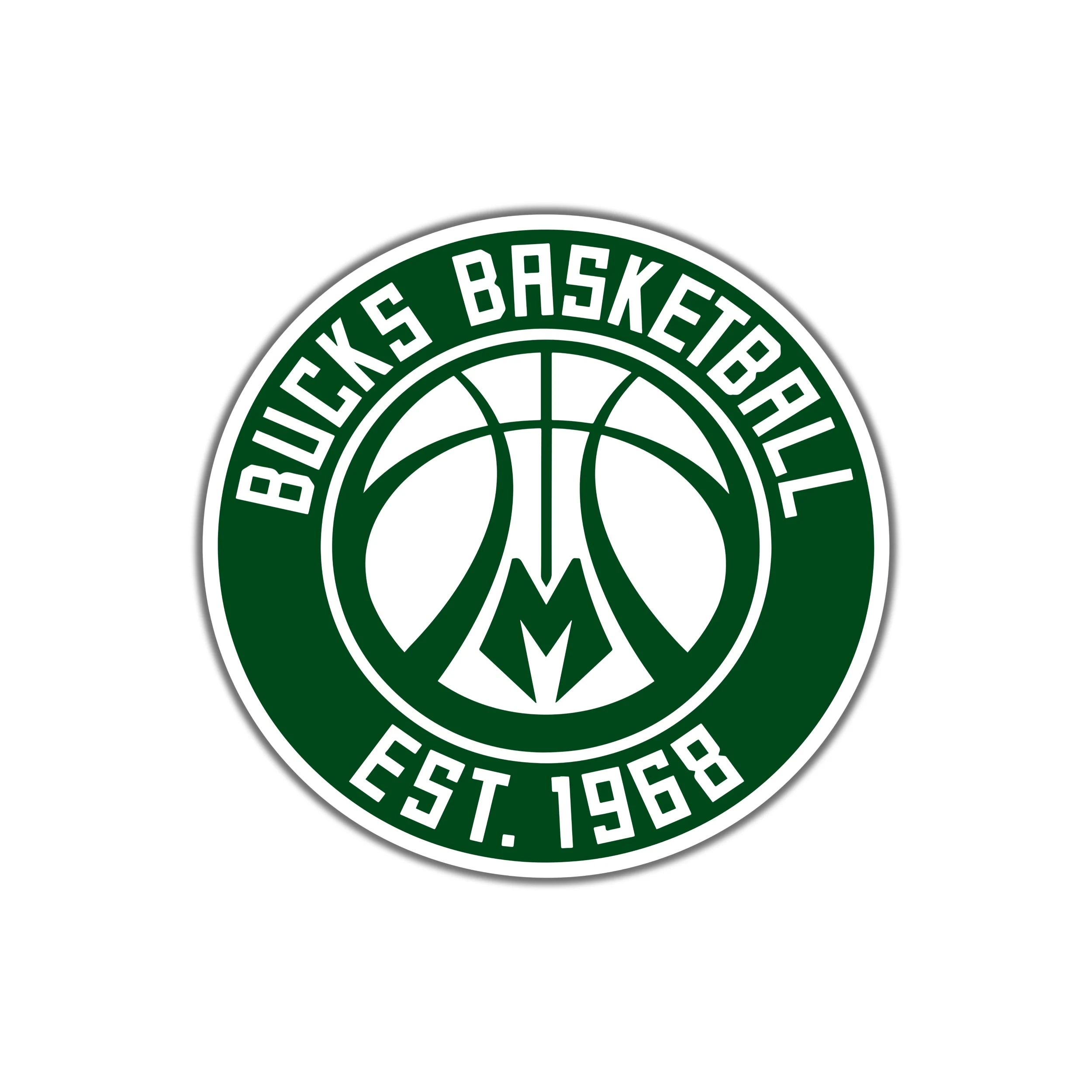 Milwaukee Bucks - Green Circle EST. 1968 - Iron On DTF Transfer - Custom Size