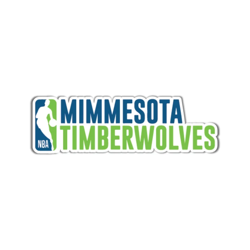 Minnesota Timberwolves Full Color Vinyl Sticker - Custom Size