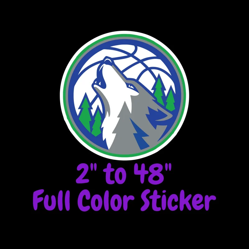 Minnesota Timberwolves Full Color Vinyl Sticker - Custom Size