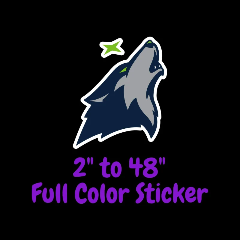 Minnesota Timberwolves Full Color Vinyl Sticker - Custom Size