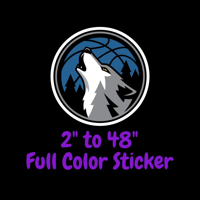 Minnesota Timberwolves Full Color Vinyl Sticker - Custom Size