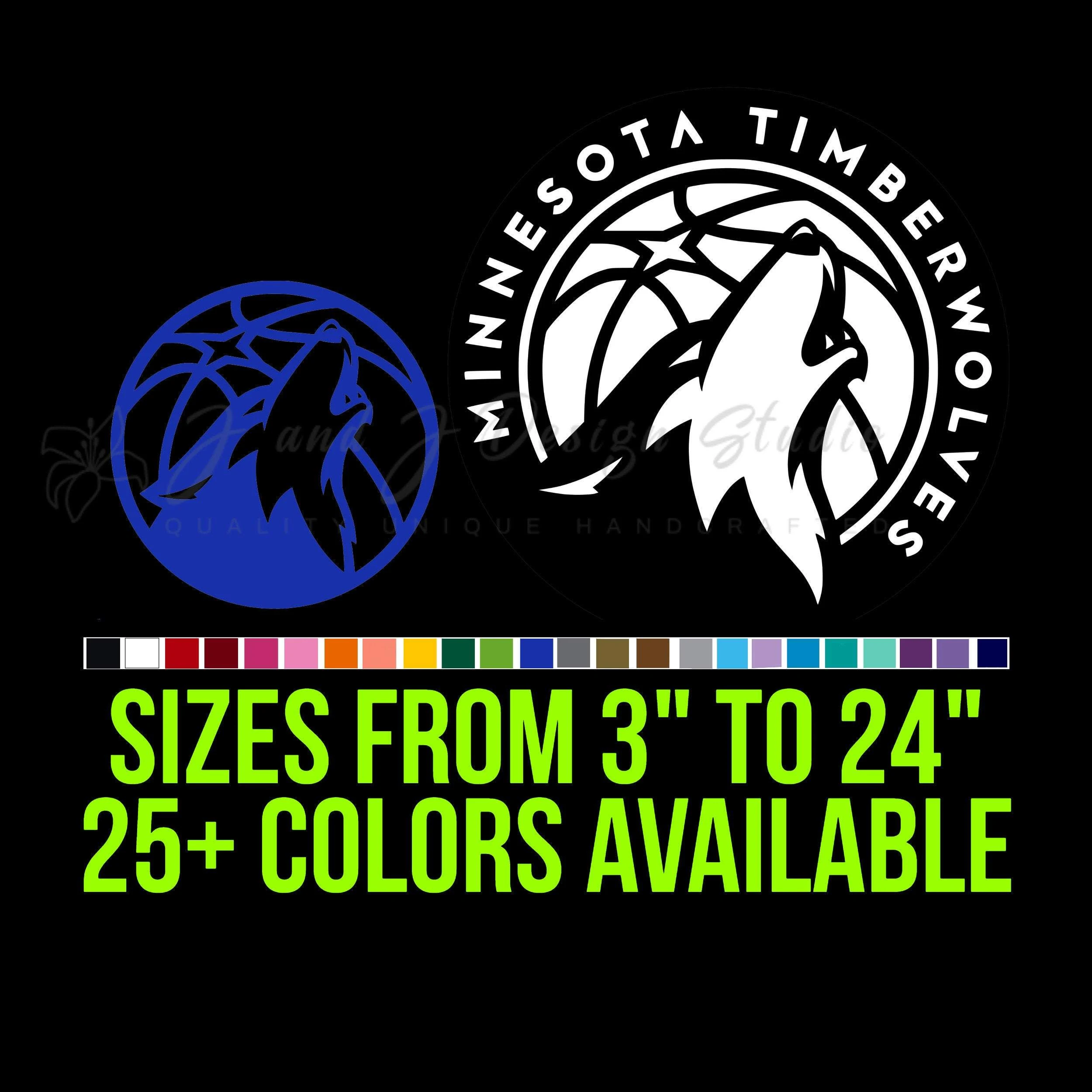 Minnesota Timberwolves Vinyl Decal - Custom Size