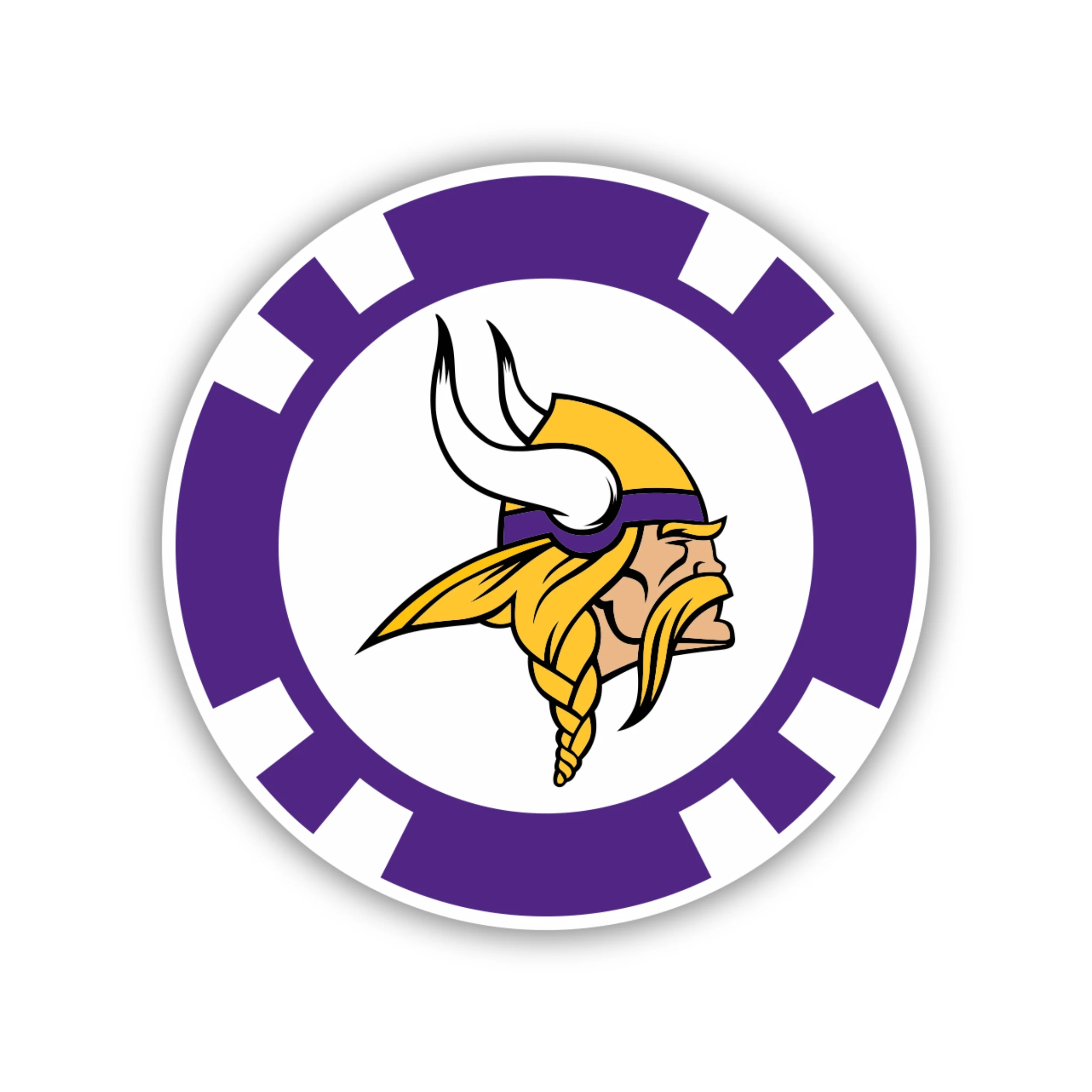 Minnesota Vikings - Poker Chip - Temporary Tattoo